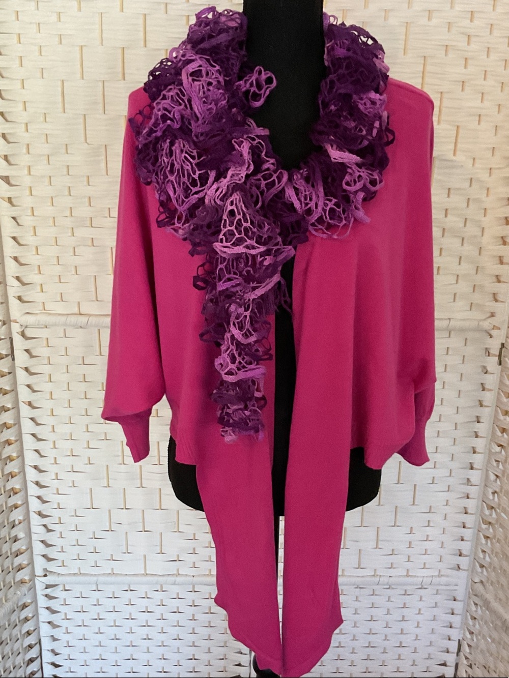 Joie Fuchsia Tie-Front Lightweight Cardigan